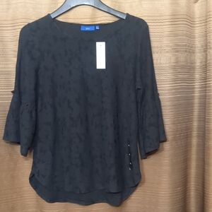 NWT Women's Black Bell-Sleeve Top - Apt.9